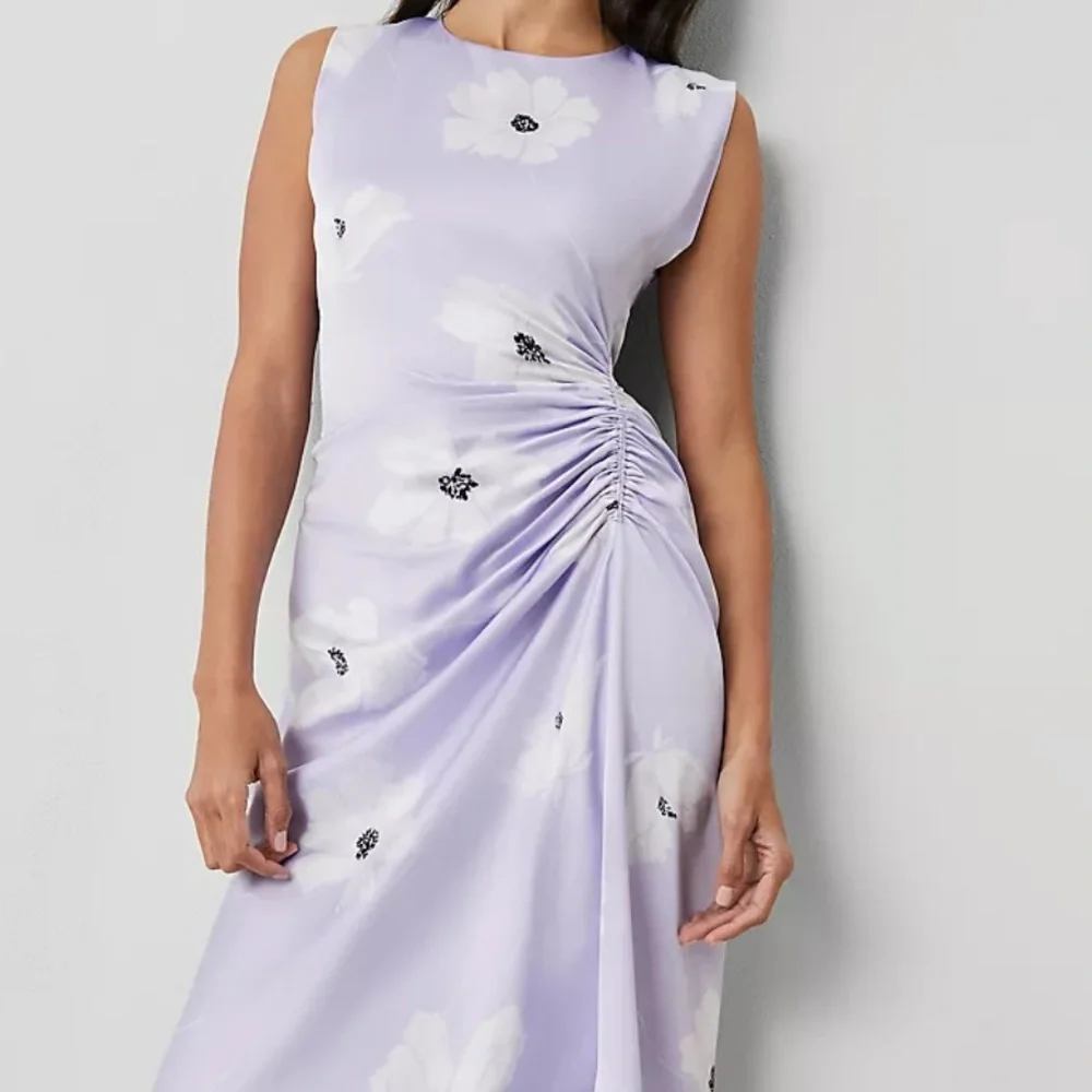 NWT Ann Taylor Floral Ruched Flare Dress - Picture 1 of 10